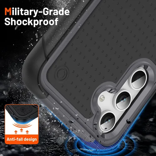 Miniatura 77 de Jeylly Compatible con Samsung Galaxy A22 5G Funda, Funda Samsung A22 5G con 2pcs protectores de pantalla de vidrio templado