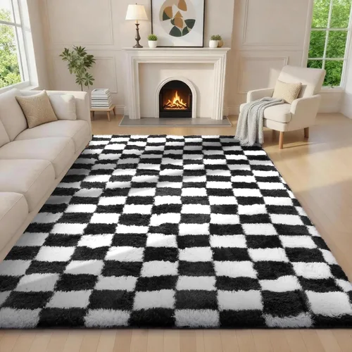 Miniatura 20 de Ophanie Alfombra Verde de Césped, Alfombras de Área para Dormitorio, Alfombra Shag Esponjosa de 4x6 pies, Suave Peluda Afelpada Linda para Niños 7