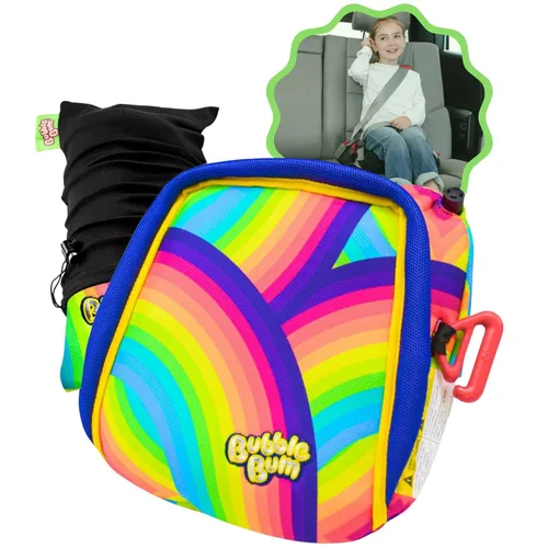 bubblebum Asiento elevador de automóvil, asiento elevador inflable para niños, asiento elevador de viaje, asiento de automóvil estrecho sin respaldo