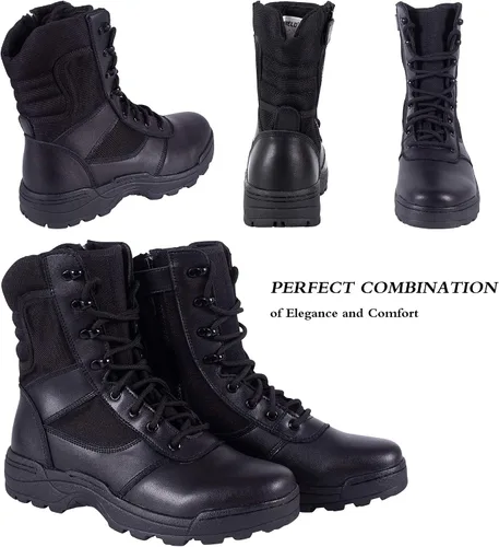 Miniatura 6 de Botas tácticas militares para hombre con cremallera lateral, botas de combate para la jungla del ejército