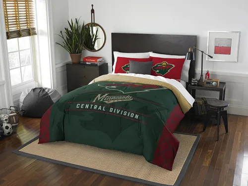 Miniatura 24 de Juego de edredón y funda de almohada para cama individual o matrimonial/queen, con licencia oficial de la NHL