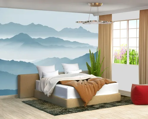 Miniatura 105 de Papel tapiz mural gris de Nueva York del Puente de Brooklyn, papel tapiz mural de paisaje urbano grande para sala de estar y dormitorio - 108"x75