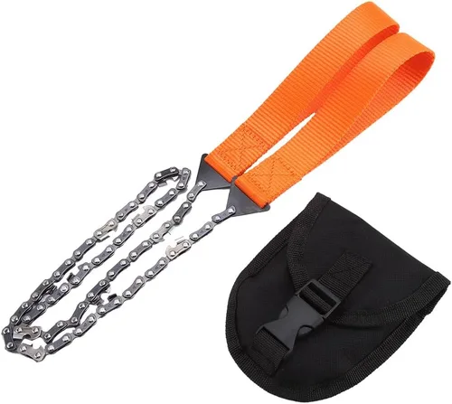 Motosierra de bolsillo de 40.6 pulgadas, motosierra portátil de mano de emergencia con bolsa, herramienta de senderismo para camping para corte