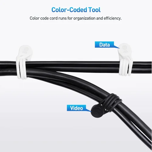 Miniatura 6 de Cable Matters Paquete de 10 bridas magnéticas de silicona ultra fuertes, bridas magnéticas/cremalleras/organizador de cables, blanco y negro
