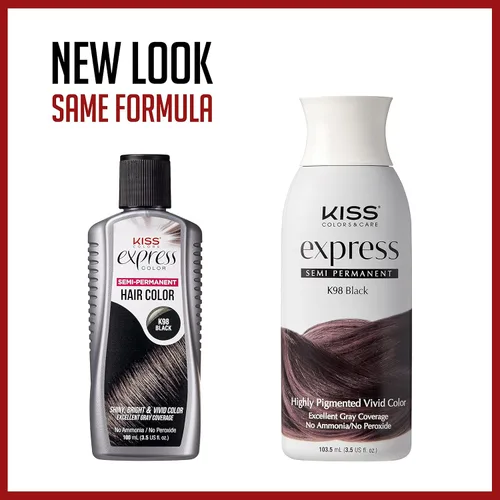 Miniatura 3 de Kiss Express Color de cabello semipermanente: tinte vívido y altamente pigmentado para cabello vibrante, fórmula suave, cobertura de canas, pH