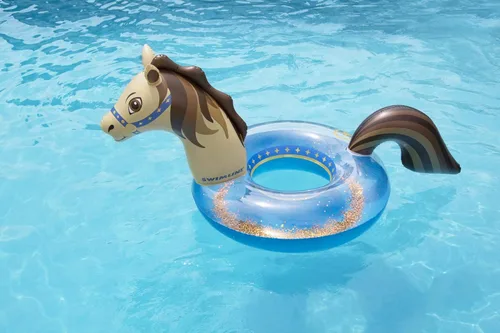Miniatura 2 de Swimline Anillo de piscina de caballo con purpurina – Flotador inflable con diseño divertido para adultos y adolescentes – Anillo de vinilo duradero