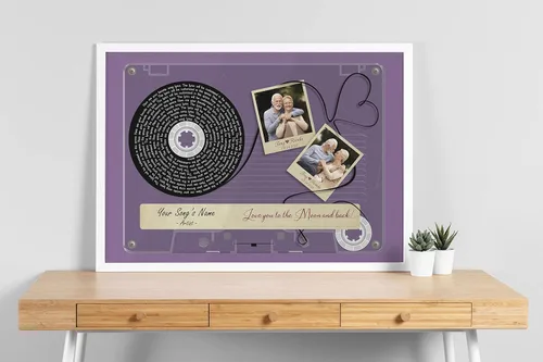 Miniatura 7 de SANTANNA Letras de canciones de música personalizadas, impresiones de cinta, fotos de amor personalizadas, nombres, texto, póster de pared