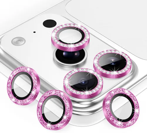 Miniatura 64 de AGVEE Paquete de 6 protectores de lente de cámara para iPhone 14 Pro de 6.1 pulgadas/14 Pro Max de 6.7 pulgadas, con diamantes brillantes y anillo