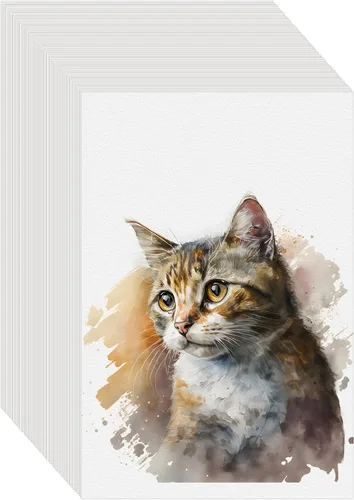Miniatura 13 de 100 PIEZAS 4x6 Papel de Acuarela a Granel, 140 lb/300 g Papel Grueso Prensado en Frío para Niños y Adultos, Papel de Arte Blanco para Dibujo