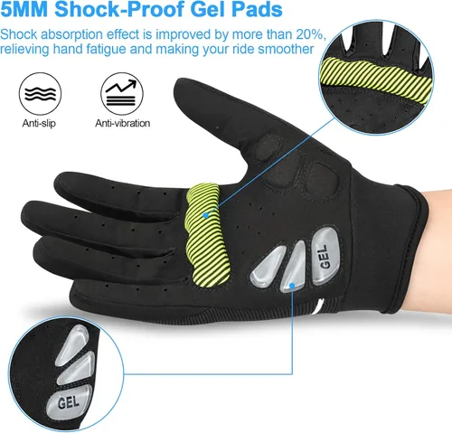 Miniatura 2 de Guantes de ciclismo para hombresmujeres-almohadilla de gel de 0.197 in guantes antideslizantes de bicicleta de carretera para MTB ciclismo