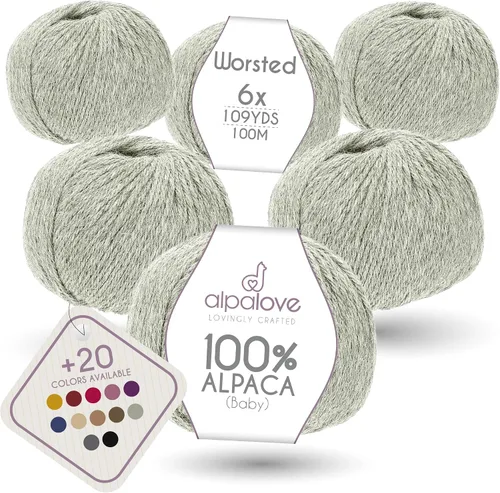 Miniatura 46 de Set de Lana Abultada (6 x 50 g) Súper Suave de Alpaca Bebé para Tejer Antracita 300 Metros