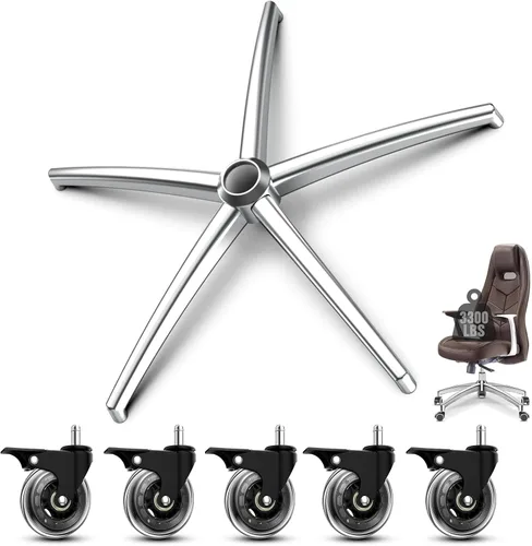 Miniatura 11 de Repuesto de Base para Silla de Oficina (3300 libras) – Reemplazo de base de sillas de oficina de aleación resistente, patas de metal reforzadas