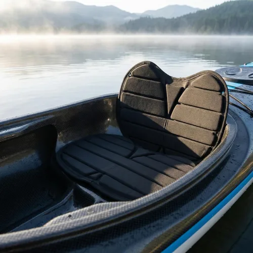 Miniatura 3 de Cojín ligero para asiento de kayak, cómodo diseño ergonómico para canoa, barco de pesca, compatible con kayaks para largas horas de remo, color negro