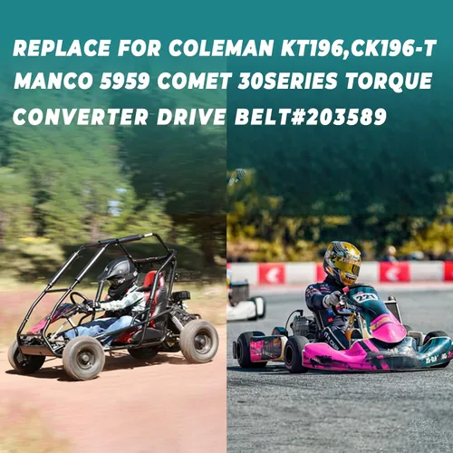 Miniatura 6 de QYMOTO KT196 Go Kart Belt 203589/5959 para correa de transmisión Coleman CK196-T, correas convertidoras de par serie 30 para Manco 5959, Comet