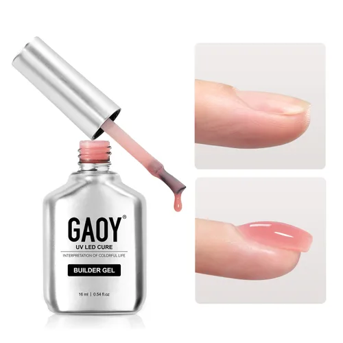 Miniatura 15 de GAOY - Gel de construcción transparente para uñas, fortalecedor de uñas de 16ml en una botella, gel duro para extensión de uñas, esmalte en gel