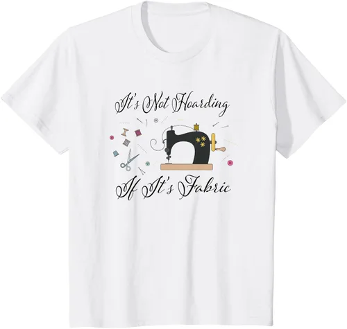 Miniatura 34 de It's Not Hoarding If Its - Camiseta de costura para acolchado, Blanco, S