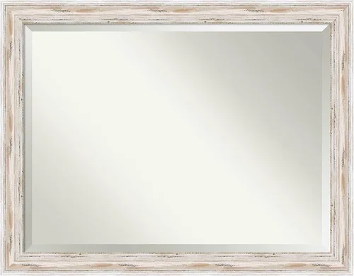 Miniatura 47 de Amanti Art Espejo de pared, espejo de marco de madera blanca lavada para decoración de pared o uso como espejo de baño para sobre el fregadero