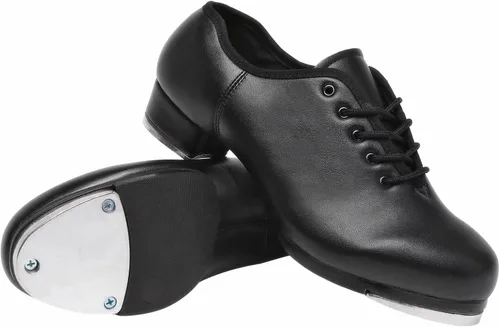 Miniatura 6 de Mens Split Sole Jazz Tap Dance Shoe Black Leather Dance Shoe