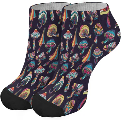 devor No Show Socks Womens Dress for Women's Socks Cotton Ankle Sock Cute Cute Mushrooms Funny Mushrooms Magic Mushrooms Plant Forest Mid Crew Socks