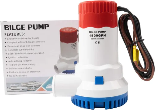 Miniatura 8 de Sanuke Bomba de achique de 500 GPH, salida de 3/4", eléctrica de 12V para accesorios de bomba de agua marina sumergible para barco, bomba de agua