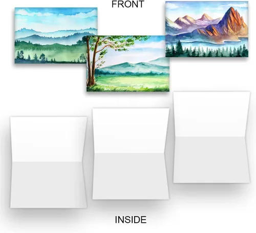 Miniatura 3 de Wright Home & Gift Tarjetas de felicitación en acuarela con paisajes para cualquier ocasión, con espacio en blanco para notas Juego de surtido a