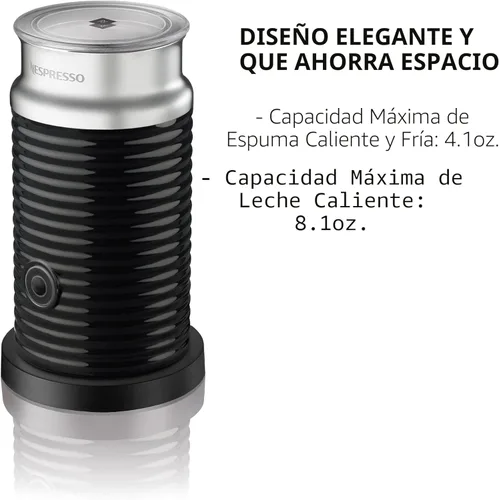 Miniatura 4 de Nespresso Aeroccino 3 Espumador de Leche, Negro, Acero