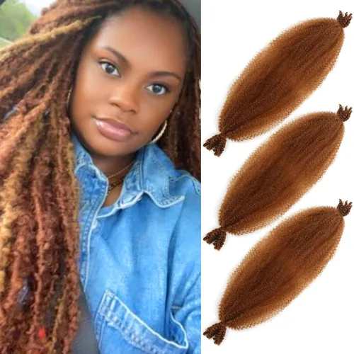 Miniatura 60 de 3 paquetes de cabello trenzado Marley Twist de 8 pulgadas, cabello afro twist elástico preseparado para rastas suaves de imitación, cabello