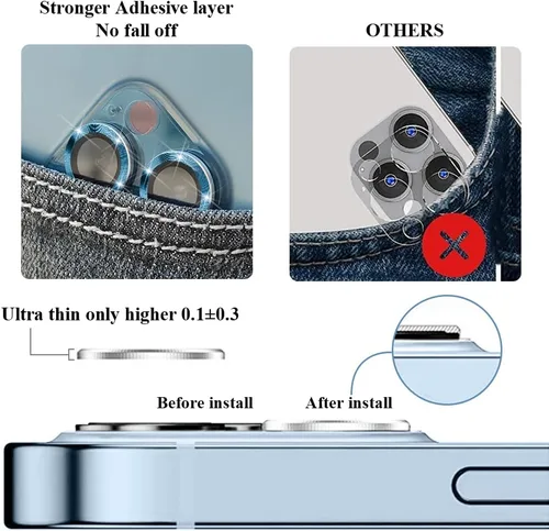 Miniatura 5 de Protector de lente de cámara de metal de aleación de alta calidad, protector de pantalla de vidrio templado compatible con iPhone 14 / Plus, ultra