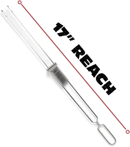 Miniatura 5 de BBQ-AID Brochetas extra largas de 17 pulgadas – Brochetas de metal para barbacoa de liberación rápida para Kabobs – Doble punta, acero inoxidable