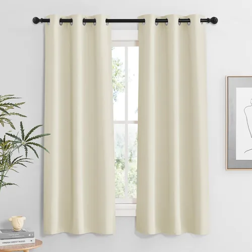 Miniatura 15 de RYB HOME Cortinas opacas de cocina de 36 pulgadas de largo, tratamiento de privacidad para ventanas pequeñas, aislamiento térmico, telón de fondo