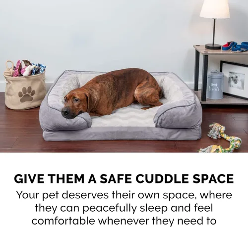 Miniatura 11 de Furhaven - Cama ortopédica para mascotas para perros y gatos, comodidad perfecta, con ondas, terciopelo de felpa con funda extraíble lavable