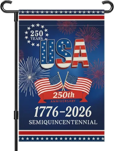 250 Anniversary USA Garden Flag, 250th Anniversary America Flag 1776-2026 Commemorative Patriotic 250 Year Banner 4th of July Yard Sign Double-Sided