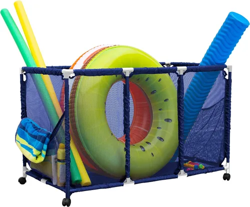 Miniatura 7 de Soporte para fideos de piscina, juguetes, flotadores, bolas y flotadores, organizador de almacenamiento de malla, altura para niños, grande
