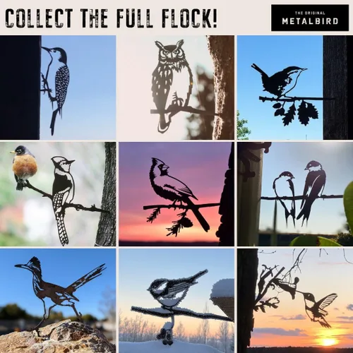 Miniatura 4 de METALBIRD - Colibrí - Adornos de árbol para exteriores en acero Corten - Arte de metal fabricado con orgullo en los Estados Unidos