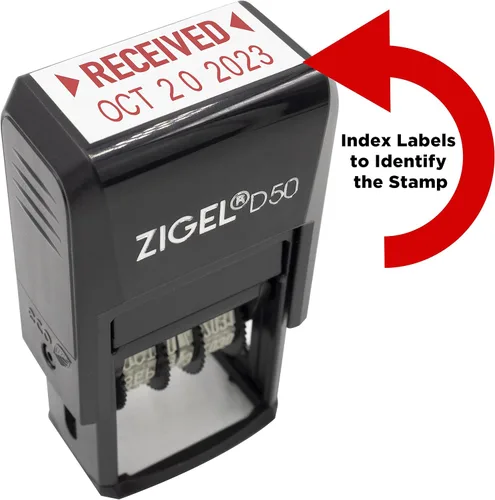 Miniatura 5 de ZIGEL D50 Sello de Fecha con Pagado - Sello de Fecha Autoentintado - Rojo