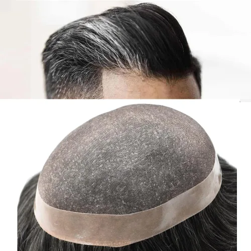 Miniatura 29 de LOVIN - Sistema de cabello humano para hombres, postizo fino de encaje mono para hombre, prótesis masculina de piel de polietileno alrededor