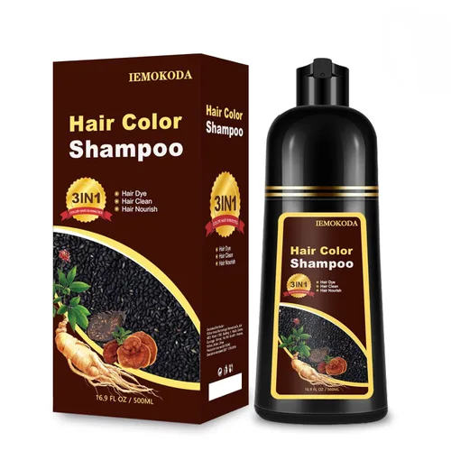 Champú de tinte para el cabello marrón 3 en 1, champú instantáneo de color natural para el cabello, 100% cobertura de cabello gris, champú para Café