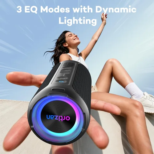 Miniatura 5 de Ortizan Altavoz Bluetooth portátil inalámbrico (2.ª generación), sonido fuerte de 40 W y graves profundos, 30 horas de reproducción, IPX7