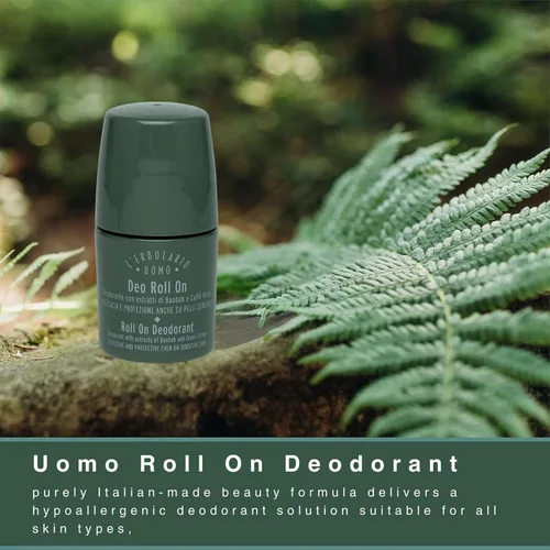 Miniatura 3 de L'Erbolario Uomo Roll On Desodorante para hombre con baobab y extracto de café verde, inhibe olores, suaviza la piel, para todo tipo de piel, 1.6