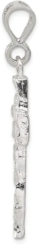 Miniatura 2 de Abalorio de plata de ley 925 maciza con diseño de cruz de pezón, 1.811 x 0.866in