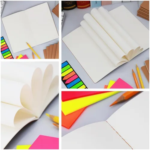 Miniatura 6 de Paquete de 16 cuadernos de papel kraft en blanco para escribir, tamaño A5 de 8.3 x 5.5 pulgadas, 60 páginas cada uno, juego de cuadernos de bocetos