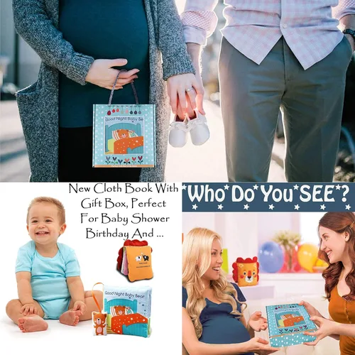 Miniatura 5 de Bebe Mondo Juguete de oso de peluche con espejo, libro suave para bebés de 0-3-6-12 meses, juguete sensorial para el desarrollo infantil, regalos
