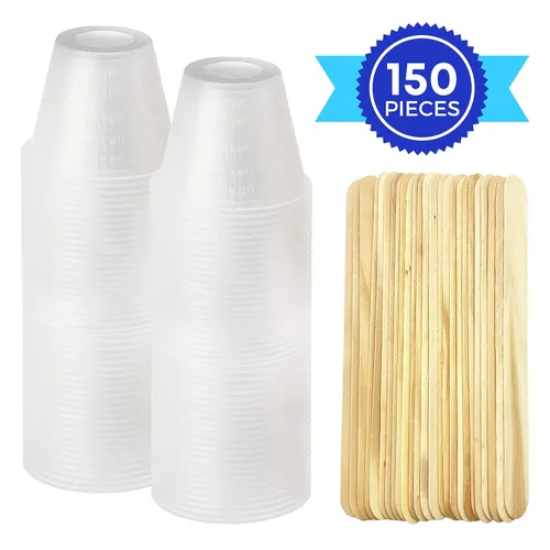 Miniatura 2 de [Paquete de 100 – 1 onza] Mezcla de resina epoxi/vasos medicinales con 50 varillas de mezcla – Vasos de plástico graduados de 1 onza (1 manga)