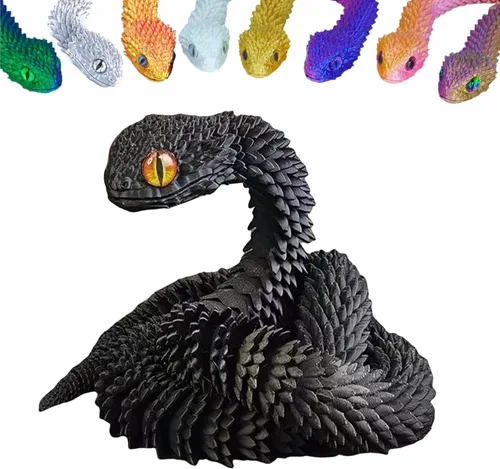 Conjunto de Animales Impresos en 3D Juguetes de Serpiente Impresos en 3D Juguete Fidget Articulado Flexible Impreso en 3D Animales Impresos en 3D