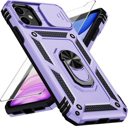 Miniatura 10 de Funda para iPhone 11 Pro con cubierta para lente de cámara, protector de pantalla HD, protección contra caídas de grado militar de 10 pies, soporte