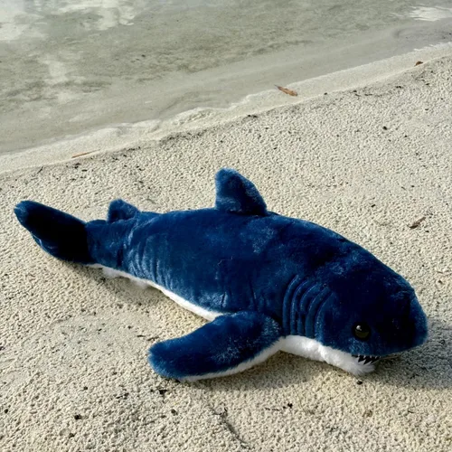Miniatura 5 de The Petting Zoo Mako - Peluche de tiburón, regalos para niños, animales salvajes del océano Onez, juguete de peluche de tiburón de 22 pulgadas