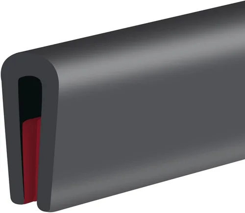 Miniatura 20 de Borde de goma protector autoadhesivo para chapa, material de etileno propileno dieno, ajuste de 1/16 pulgadas (1.6 mm), longitud 10 pies