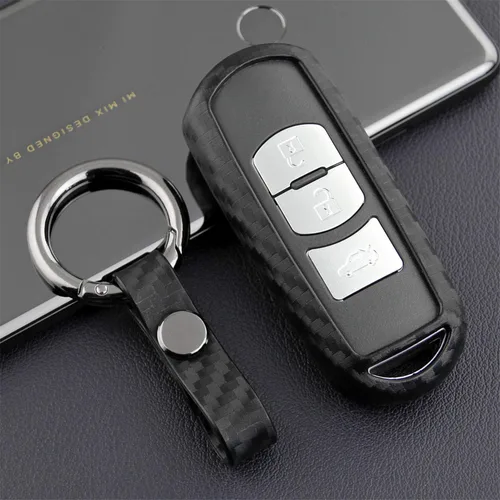 Miniatura 8 de Funda de silicona suave para llavero Mazda 2 3 5 6 8 CX3 CX4 CX5 CX7 CX9 MX5 Miata para Toyota Yaris para Scion iA TPU Case, Negro - piel