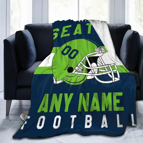 Miniatura 20 de SEAGGS Manta personalizada con diseño de ciudad de fútbol americano, decoración personalizada, manta impresa para añadir cualquier nombre y número