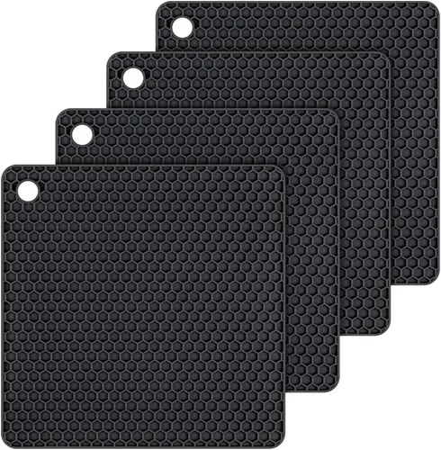 Alfombrillas de silicona para platos calientes, almohadillas calientes para encimera de cocina, posavasos antideslizantes, resistentes al calor,